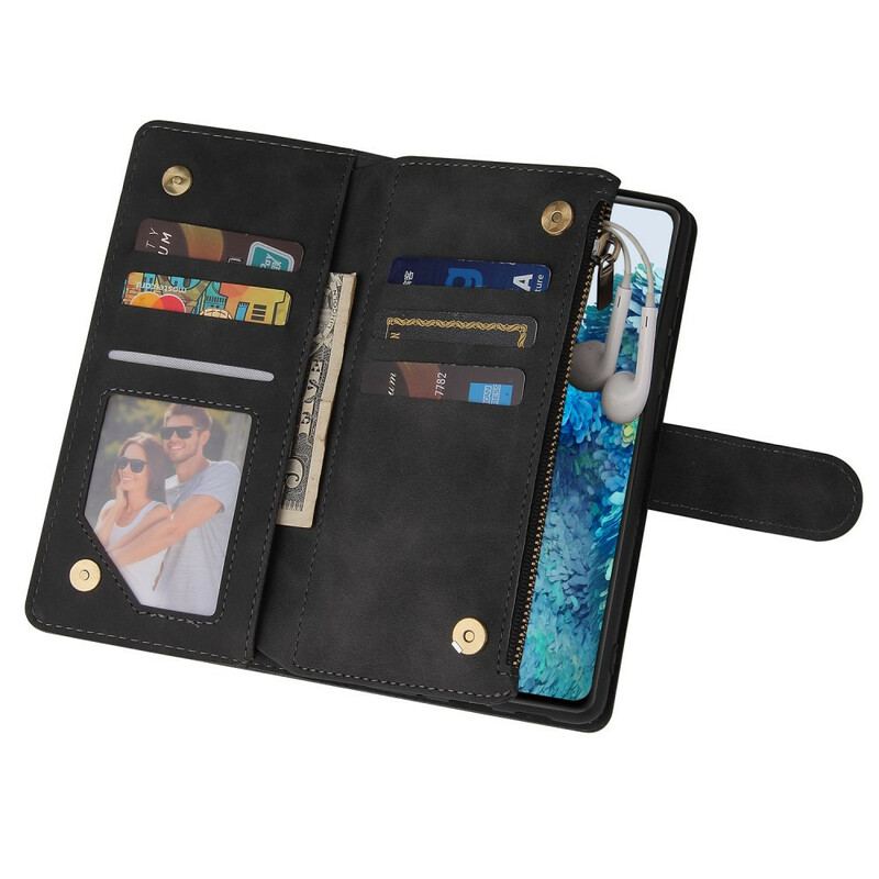 Housse Samsung Galaxy S20 FE Style Cuir Multi-Cartes avec Lanière