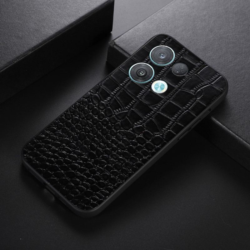 Coque Oppo Reno 8 Pro Cuir Véritable Texture Crocodile