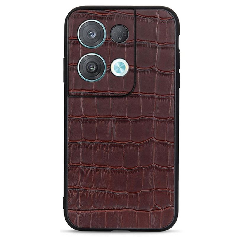 Coque Oppo Reno 8 Pro Véritable Cuir Style Crocodile