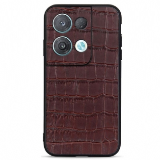 Coque Oppo Reno 8 Pro Véritable Cuir Style Crocodile