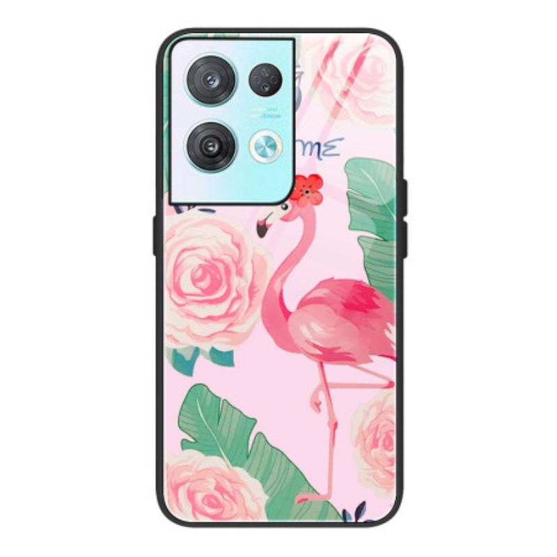 Coque Oppo Reno 8 Pro Verre Trempé Flamant Rose