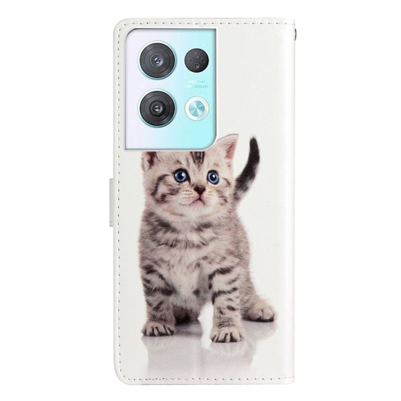 Housse Oppo Reno 8 Pro Chaton à Lanière