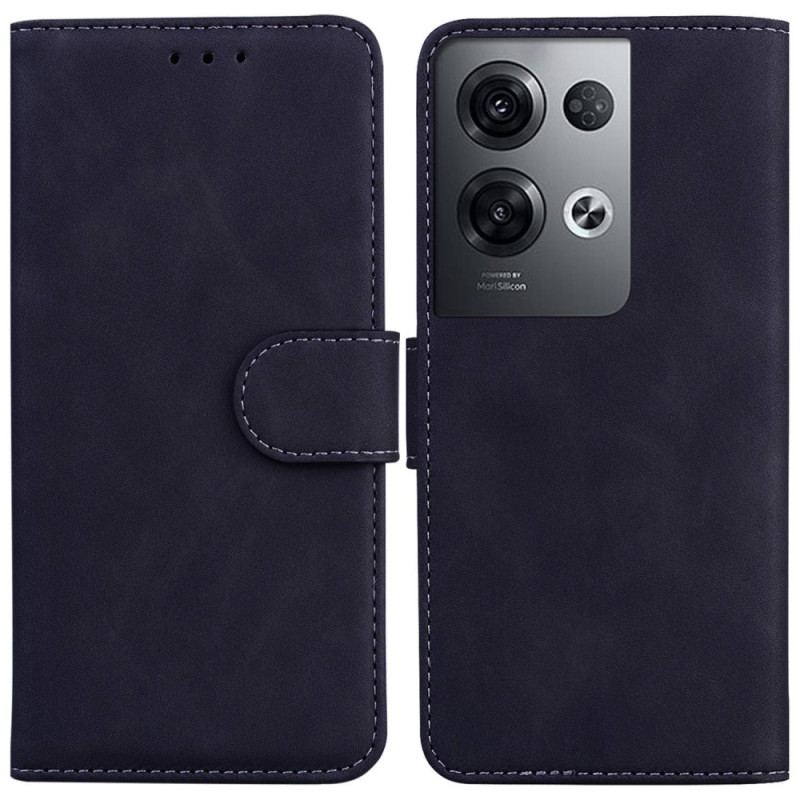 Housse Oppo Reno 8 Pro Effet Cuir Couture