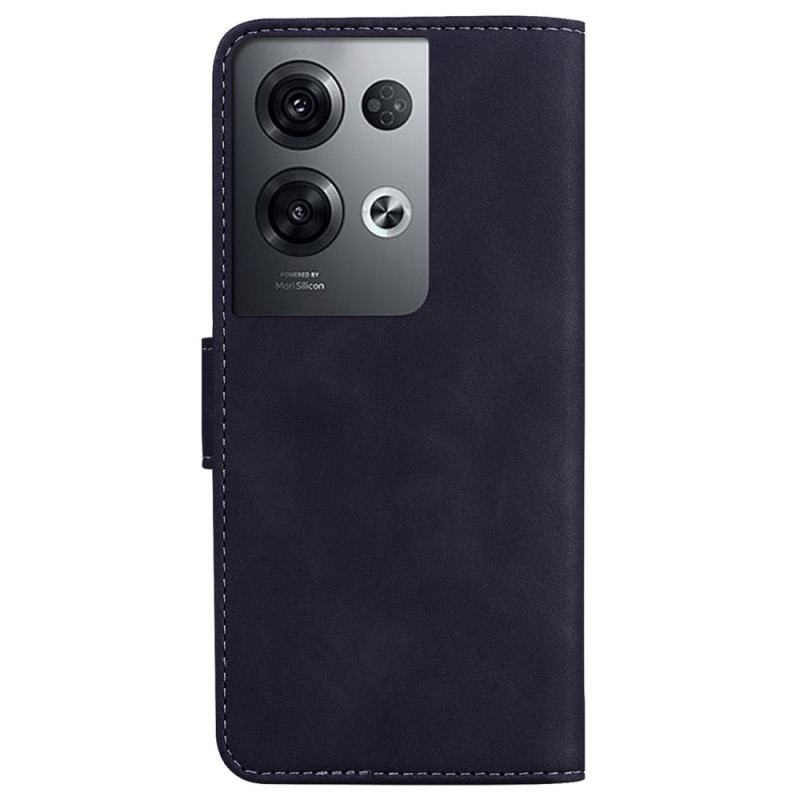 Housse Oppo Reno 8 Pro Effet Cuir Couture