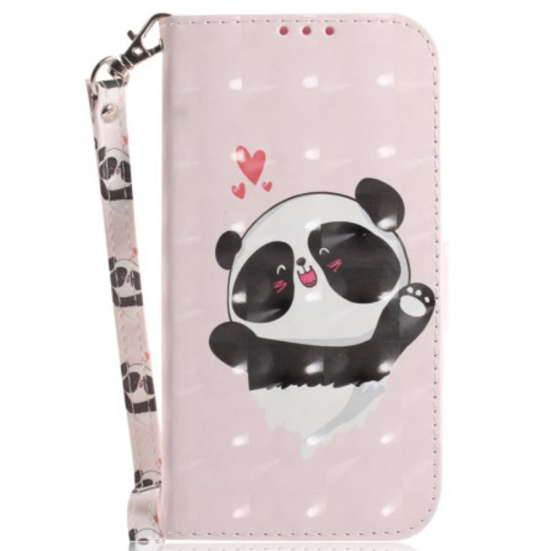 Housse Oppo Reno 8 Pro Panda Love avec Lanière