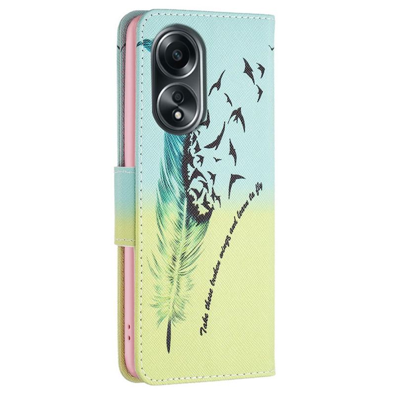 Housse Oppo A58 / A98 5G Plume et Oiseaux