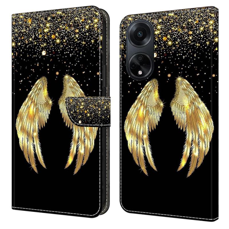 Housse Oppo A98 5G Ailes d'Or