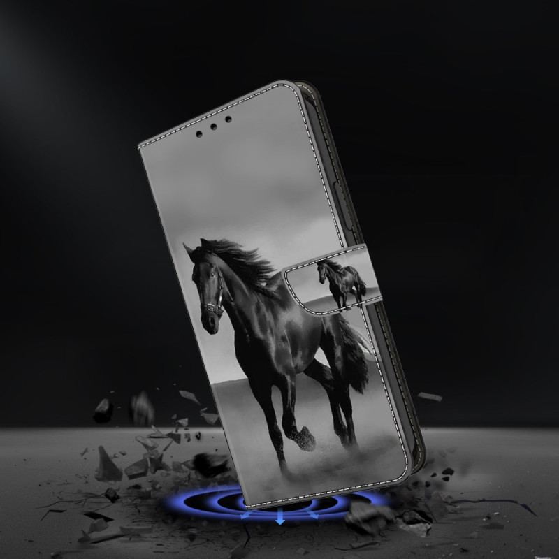 Housse Oppo A98 5G Cheval Noir