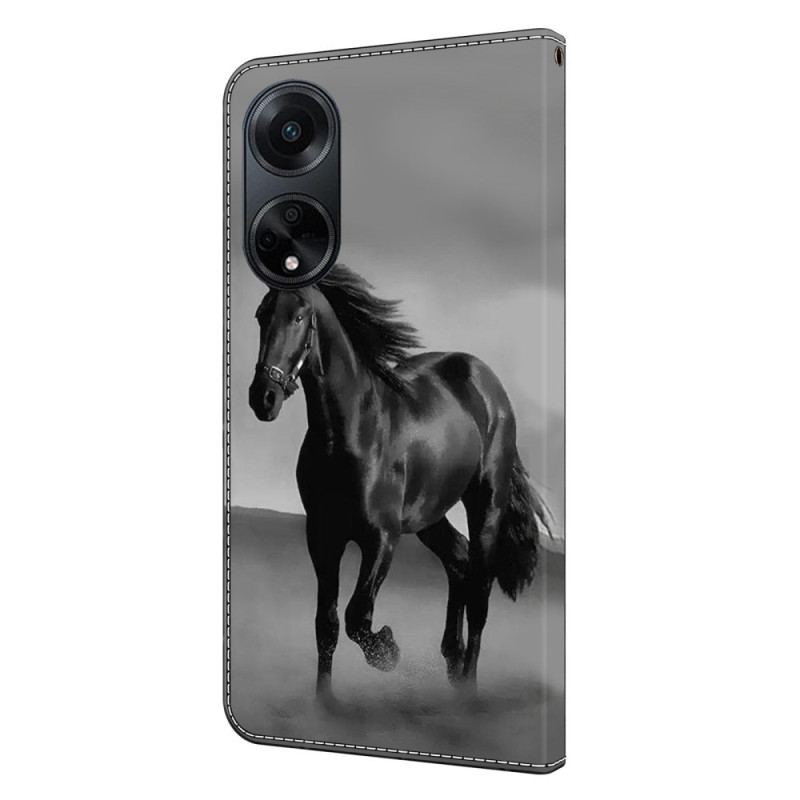 Housse Oppo A98 5G Cheval Noir