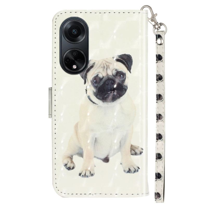 Housse Oppo A98 5G Chien à Lanière