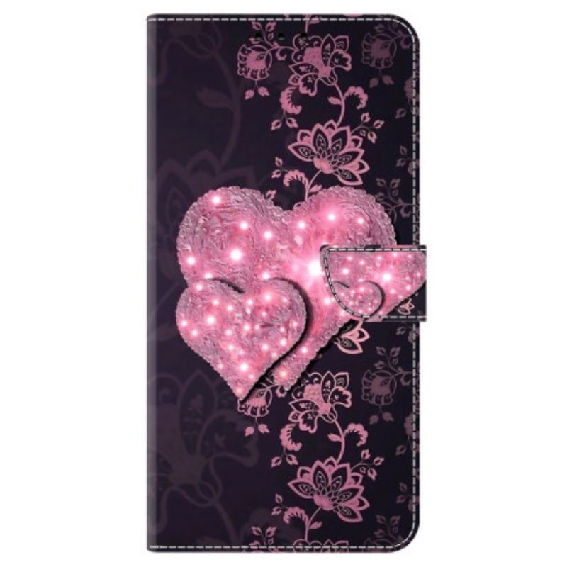 Housse Oppo A98 5G Coeurs de Dentelle