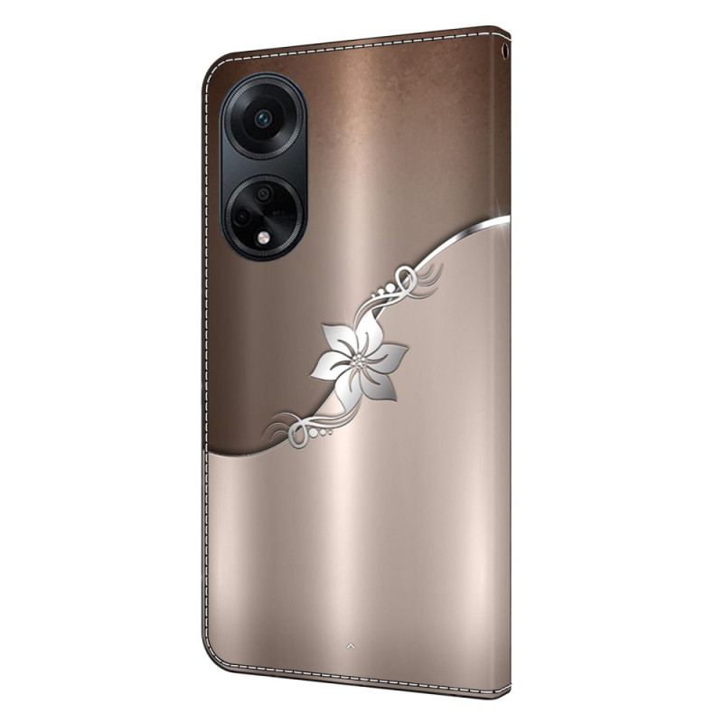 Housse Oppo A98 5G Fleur d'argent