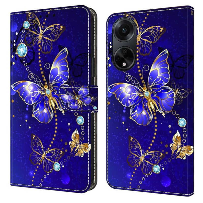 Housse Oppo A98 5G Papillons Diamants