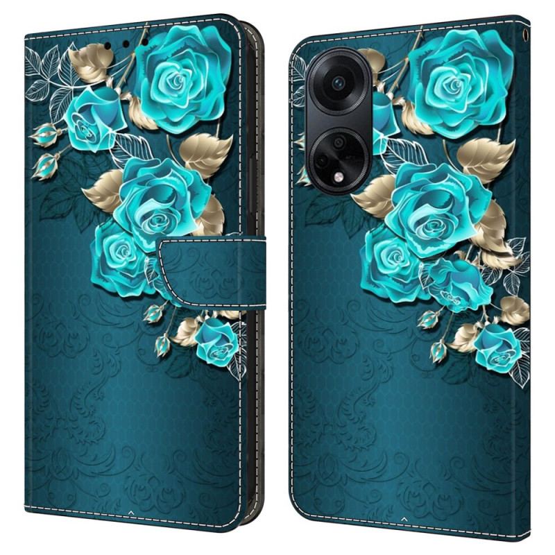 Housse Oppo A98 5G Roses Bleues