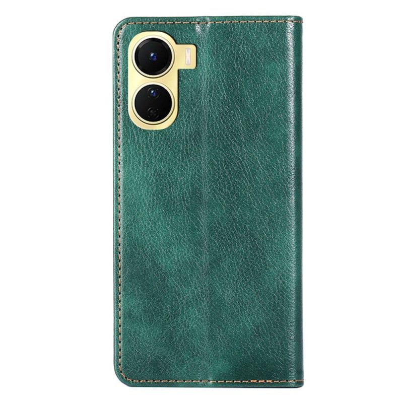 Flip Cover Vivo Y16 Simili Cuir Coutures