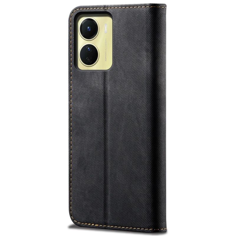 Flip Cover Vivo Y16 Tissu Jeans