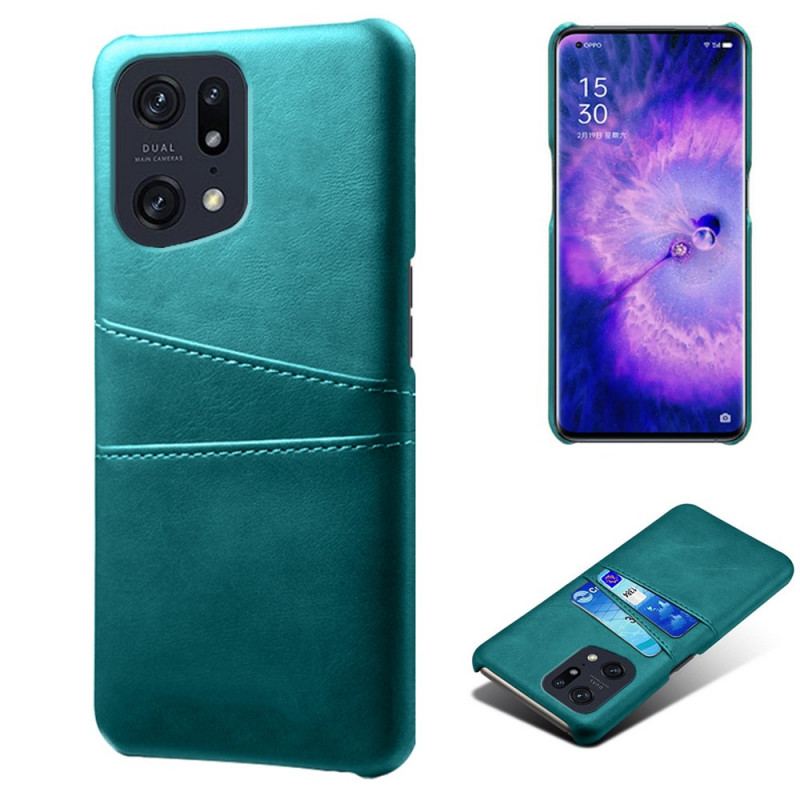 Coque Oppo Find X5 Effet Cuir Porte-Cartes