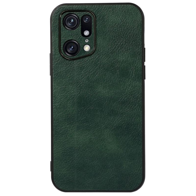 Coque Oppo Find X5 Pro Effet Cuir Litchi