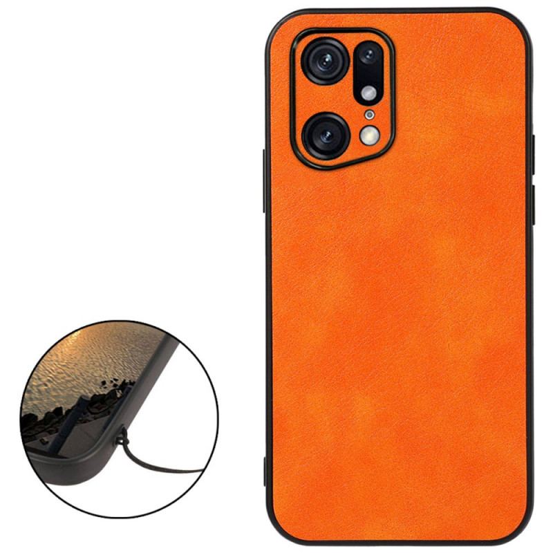 Coque Oppo Find X5 Pro Effet Cuir Litchi