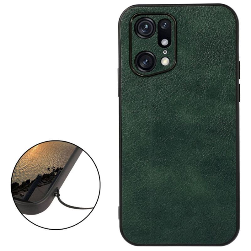 Coque Oppo Find X5 Pro Effet Cuir Litchi