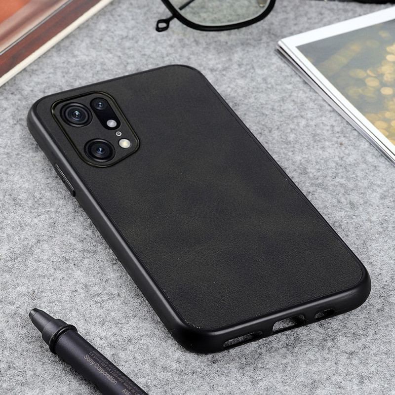 Coque Oppo Find X5 Pro Effet Cuir Look Raffiné