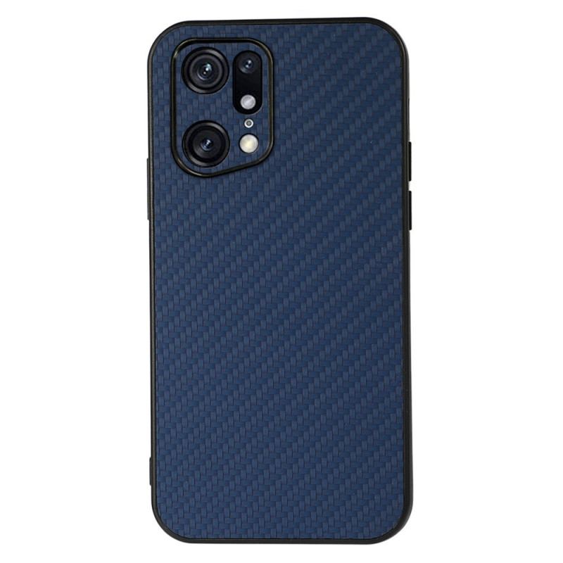 Coque Oppo Find X5 Pro Effet Cuir Texture Fibre Carbone