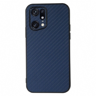 Coque Oppo Find X5 Pro Effet Cuir Texture Fibre Carbone