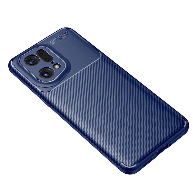 Coque Oppo Find X5 Pro Fibre Carbone Brossée