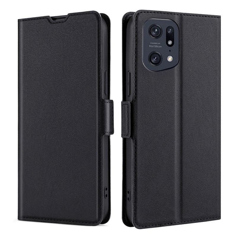 Flip Cover Oppo Find X5 Pro Effet Cuir