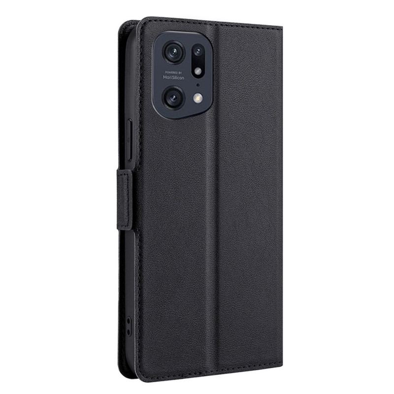 Flip Cover Oppo Find X5 Pro Effet Cuir