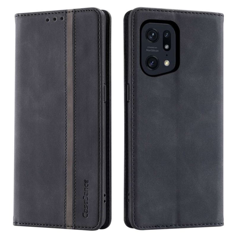 Flip Cover Oppo Find X5 Pro Simili Cuir CASEDANCE