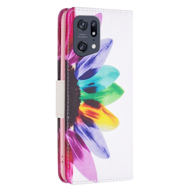 Housse Oppo Find X5 Pro Fleur Aquarelle