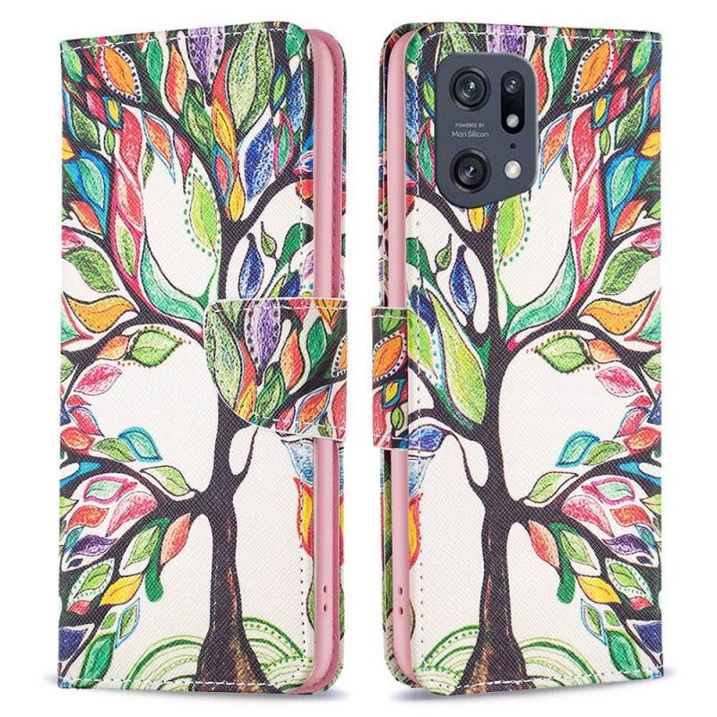 Housse Oppo Find X5 Pro Peinture Arbre