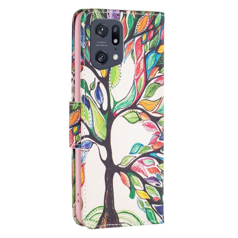 Housse Oppo Find X5 Pro Peinture Arbre