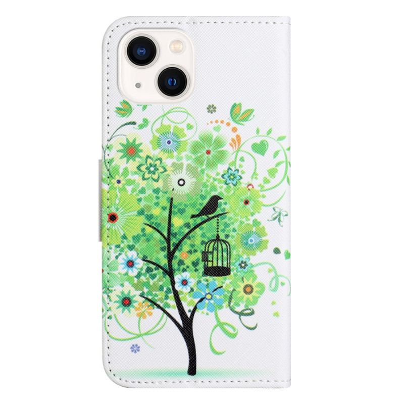 Housse iPhone 15 Arbre au Feuillage Vert