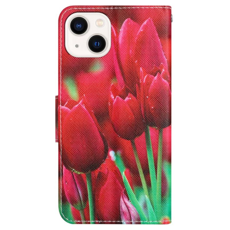 Housse iPhone 15 Déclinaison Florale à Lanière