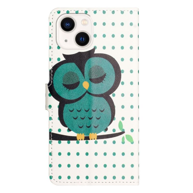 Housse iPhone 15 Hibou Endormi