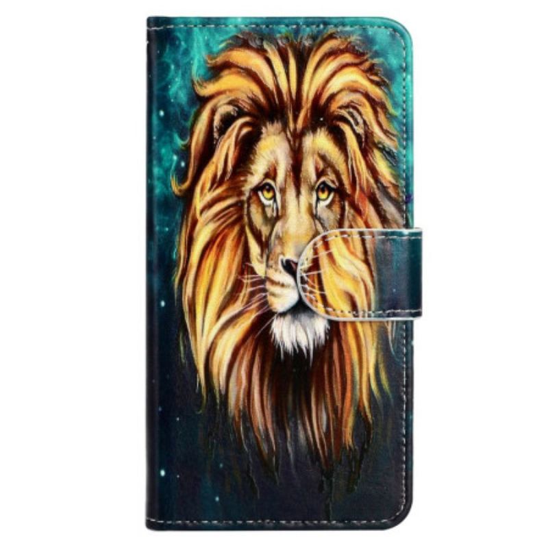 Housse iPhone 15 Lion Graphique à Lanière