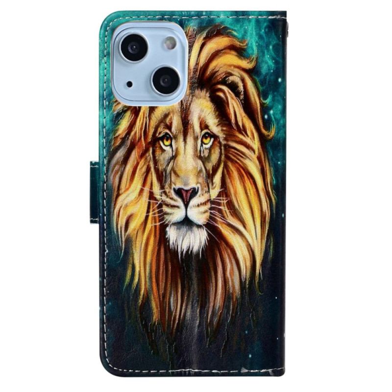 Housse iPhone 15 Lion Graphique à Lanière