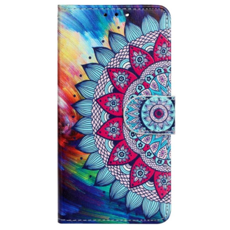 Housse iPhone 15 Mandala Flashy à Lanière