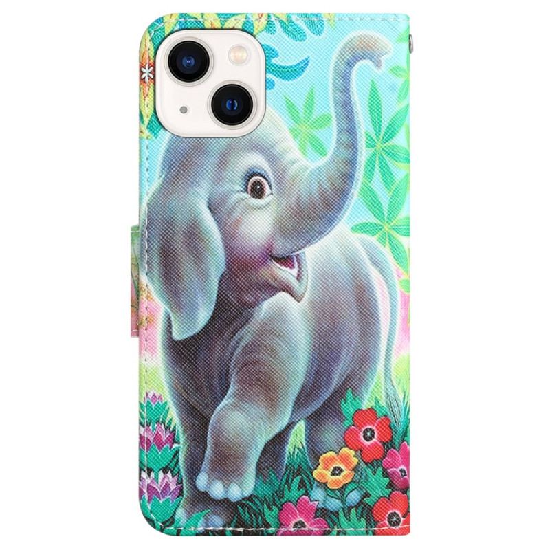 Housse iPhone 15 Promenade d'Éléphant à Lanière