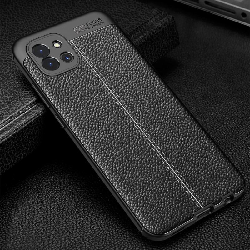 Coque Samsung Galaxy A03 Effet Cuir Litchi Double Line