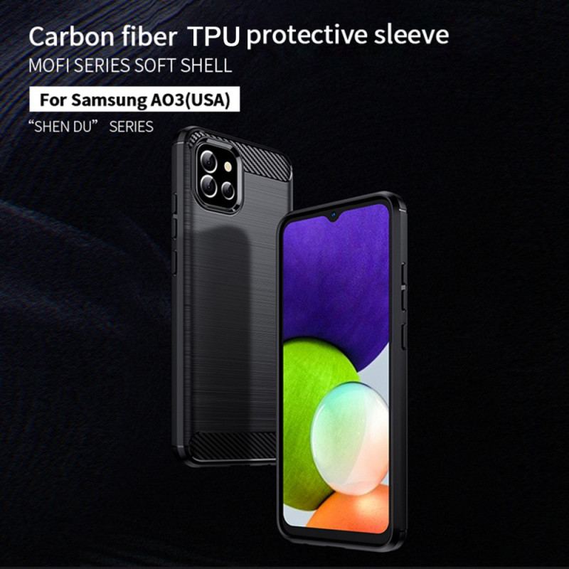 Coque Samsung Galaxy A03 Fibre Carbone Brossée Mofi