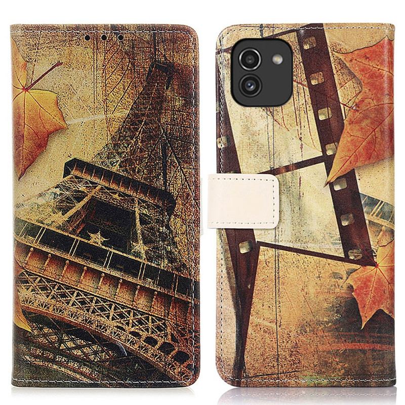 Housse Samsung Galaxy A03 Tour Eiffel En Automne