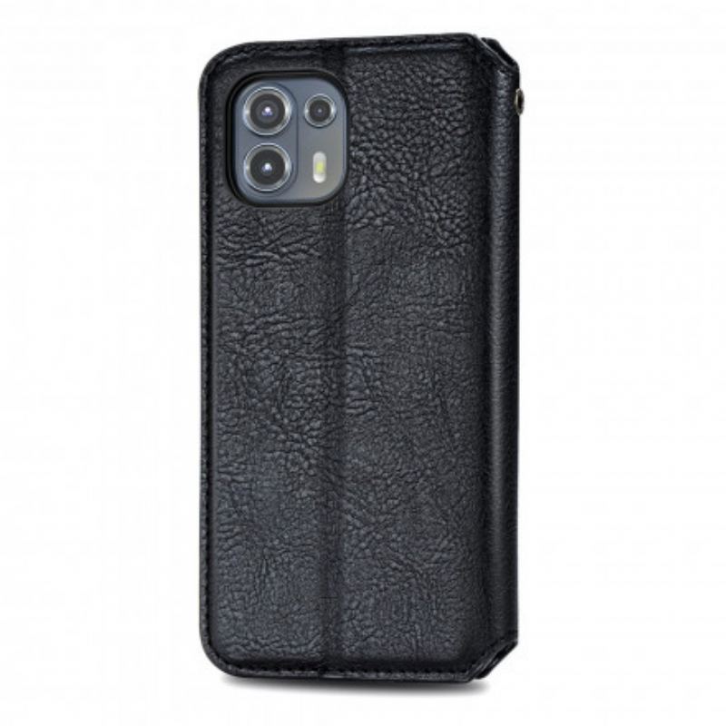 Flip Cover Motorola Edge 20 Lite Simili Cuir Texture Diamant