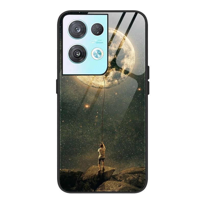 Coque Oppo Reno 8 Verre Trempé l'Homme à la Lune