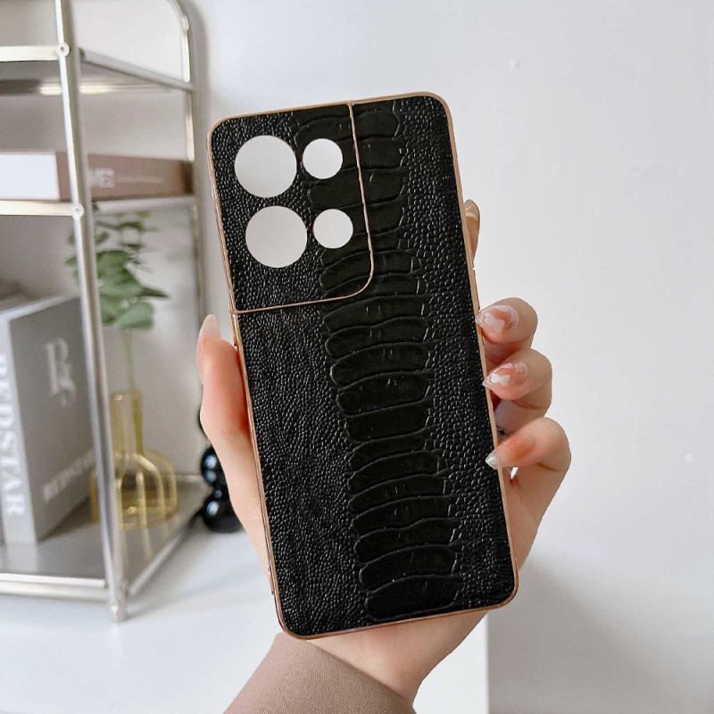 Coque Oppo Reno 8 Vrai Cuir Style Crocodile