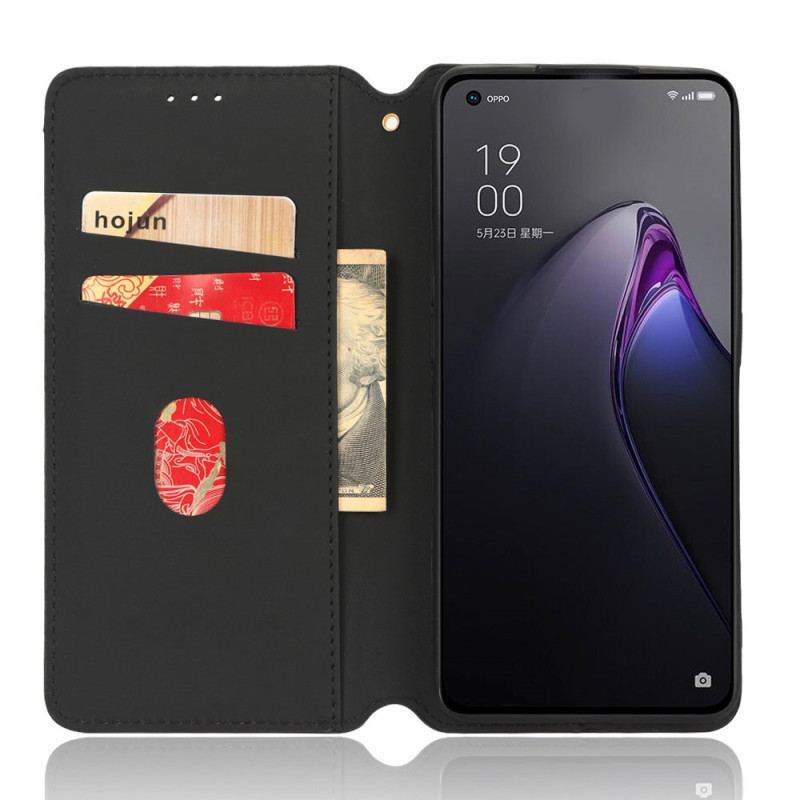 Flip Cover Oppo Reno 8 Effet Cuir Cubes 3D