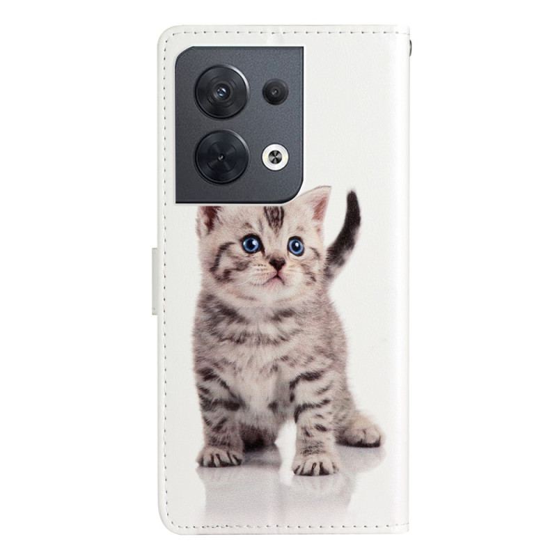 Housse Oppo Reno 8 Chaton à Lanière