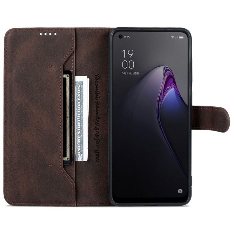 Housse Oppo Reno 8 Effet Cuir Vintage AZNS